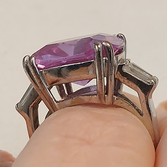 Vtg LGA Sterling silver Amathyst cz Ring sz 6.25 - Picture 6 of 8